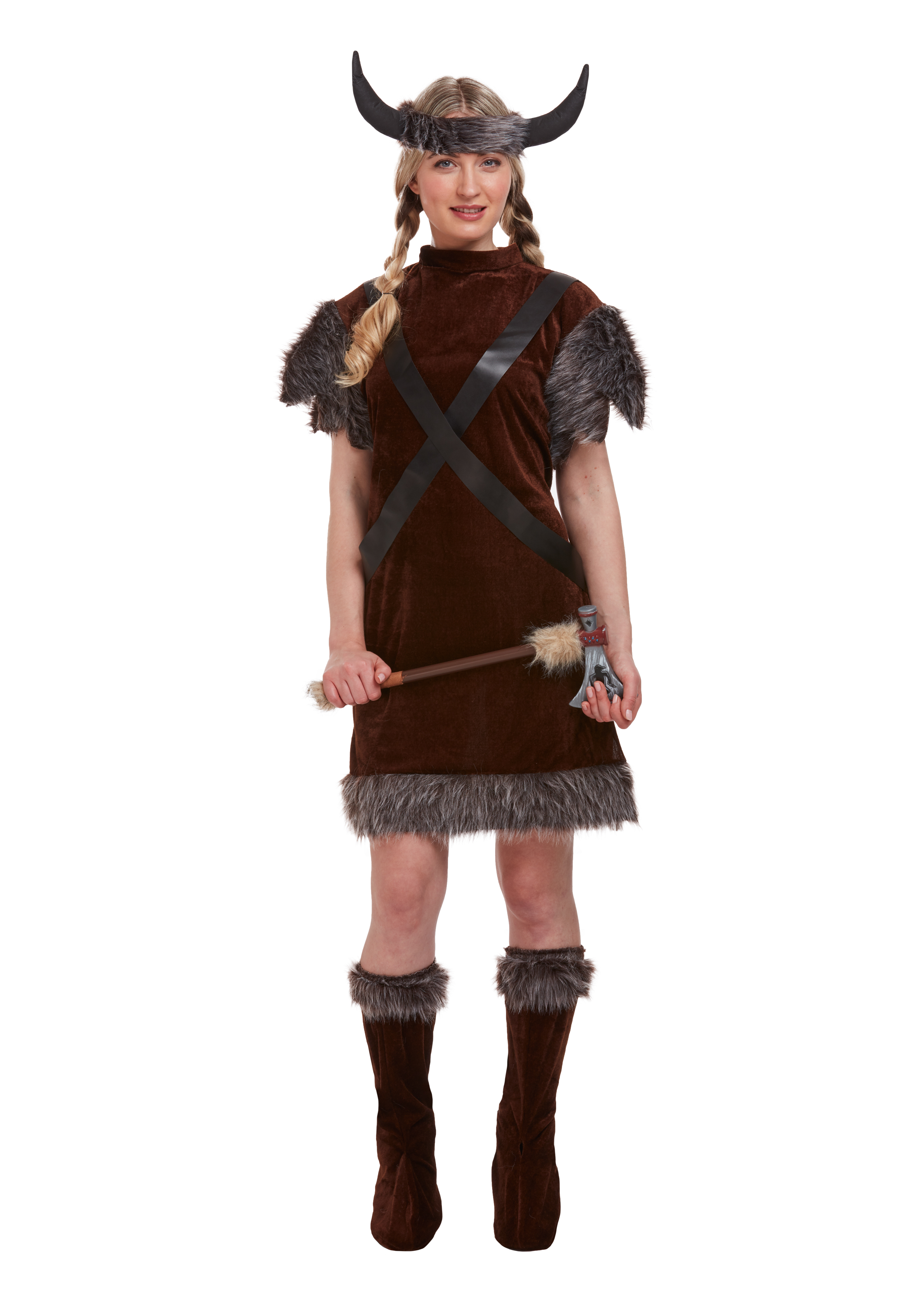Viking Woman One Size Adult Fancy Dress Costume Henbrandt Ltd