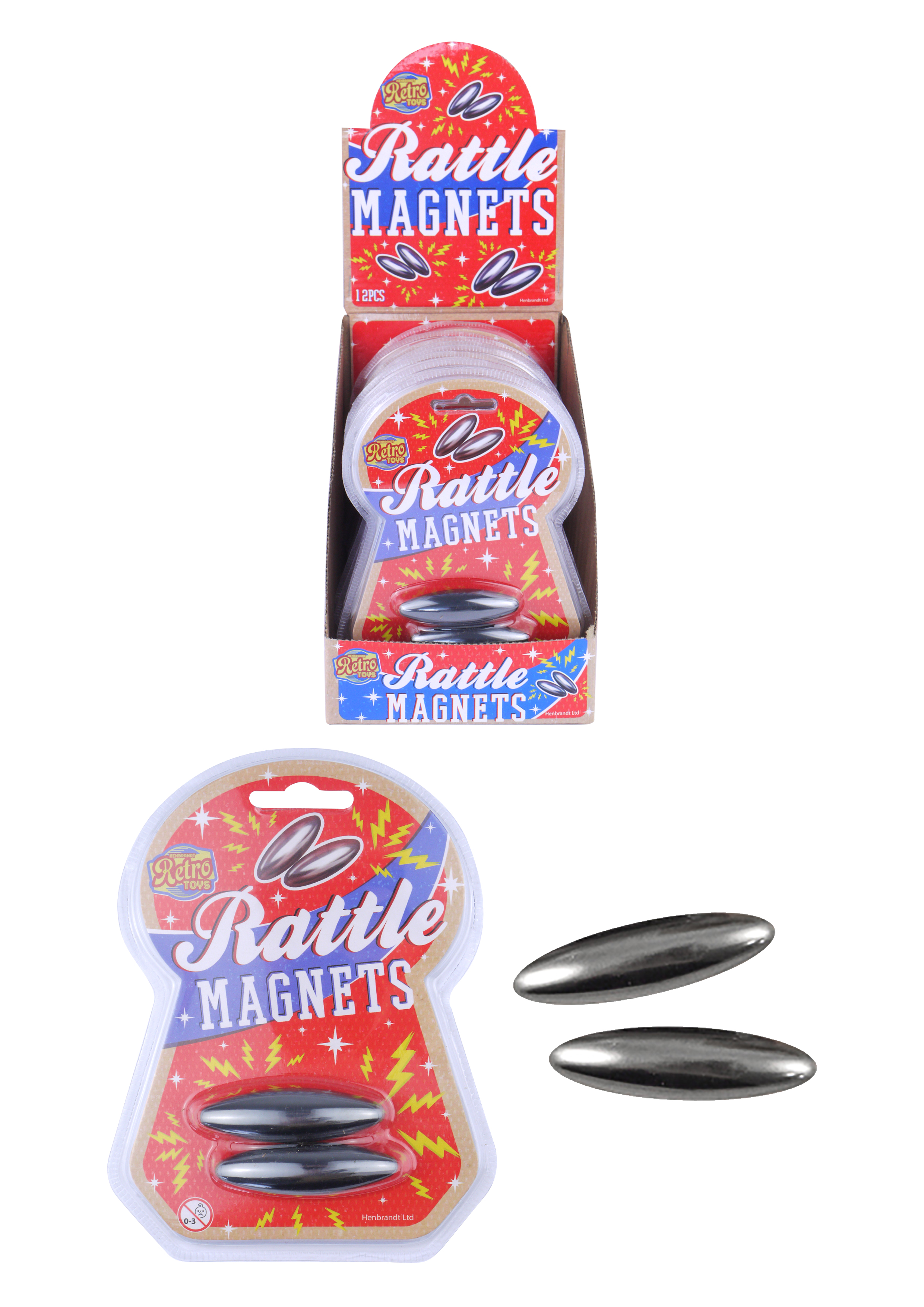 Rattle Magnets (2 pieces) x 2cm Henbrandt Ltd