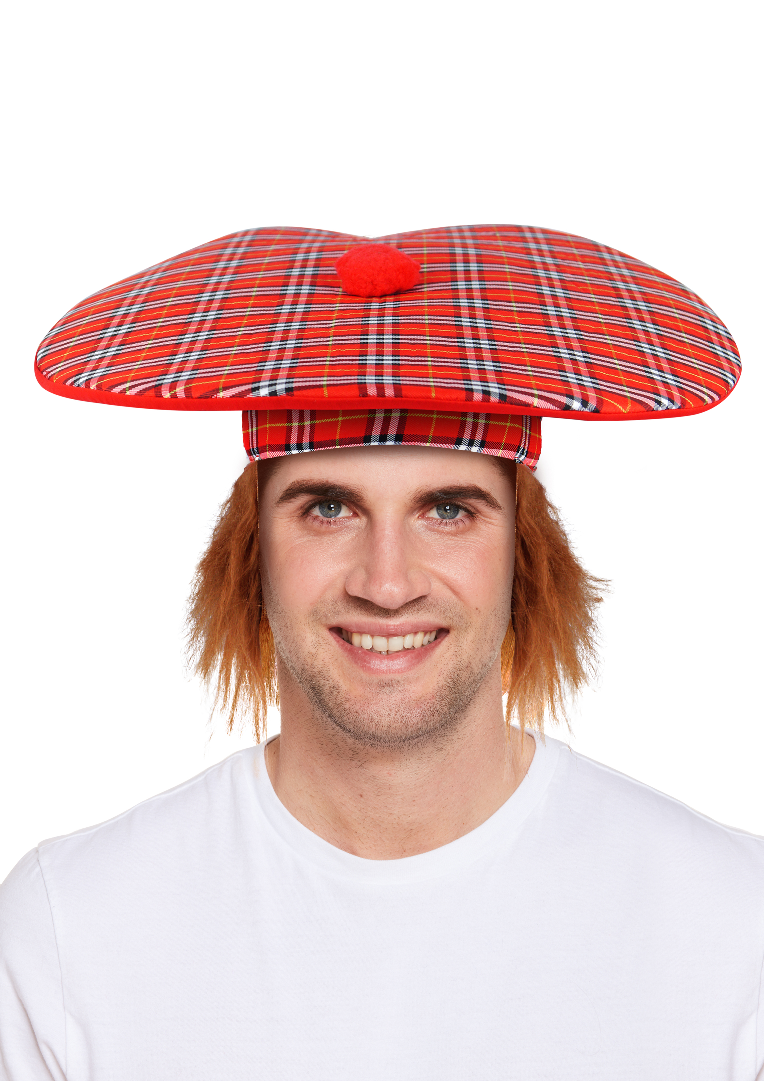 Mens Scottish Scots Tartan a with Ginger Hair Fancy Dress Accessory bh124