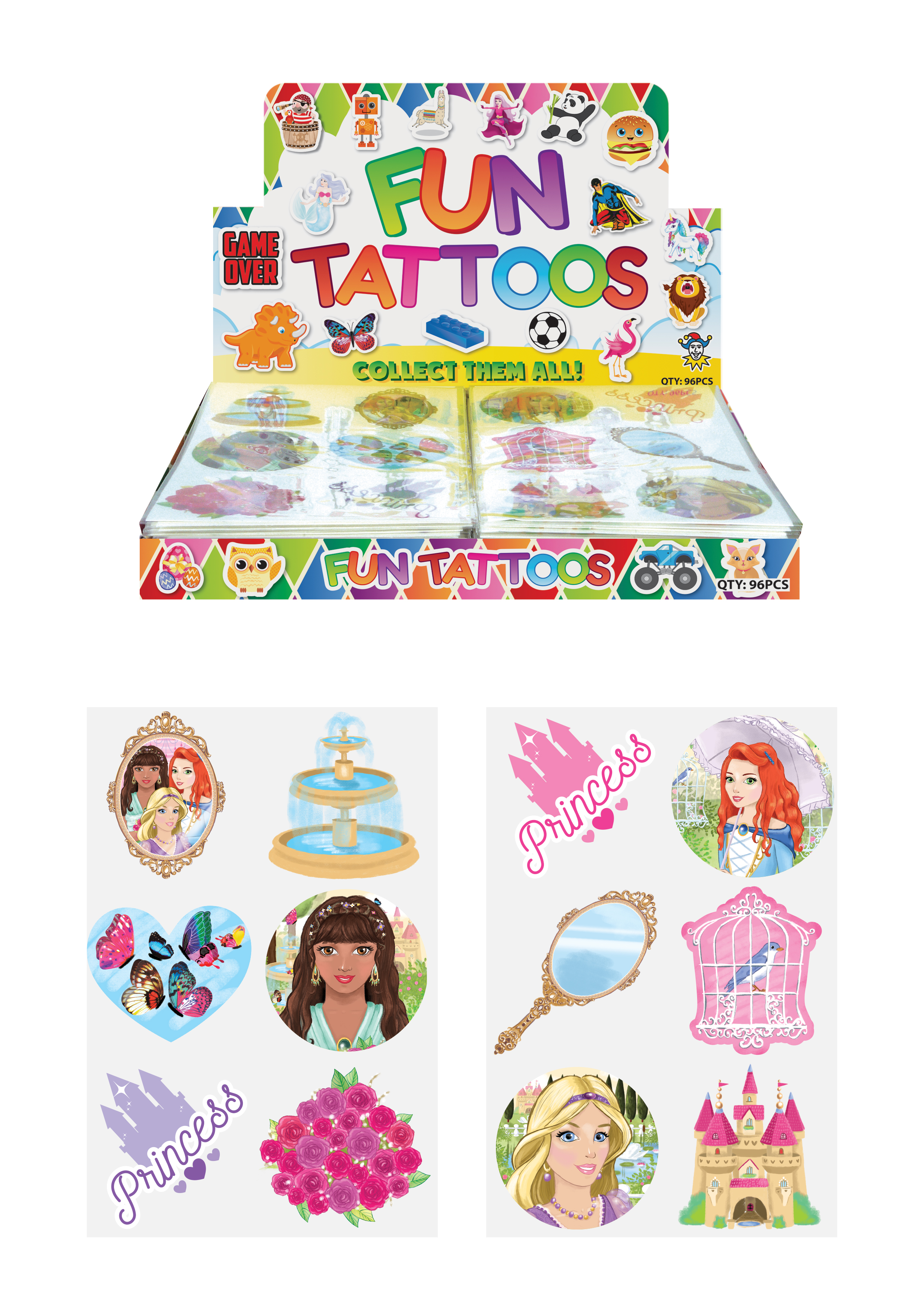 Buy Cute Rainbow Pony Diamond Princess Genie tattoo Sticker For Kids  Children.