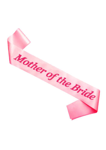 Mother of the Bride Hen Party Sash (Pink with Pink Text)