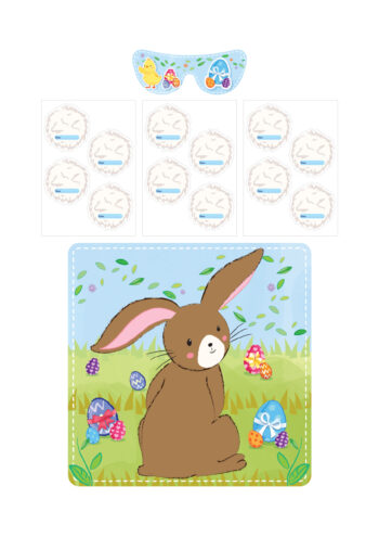 'Stick the Tail On the Bunny' Easter Game (14pcs)