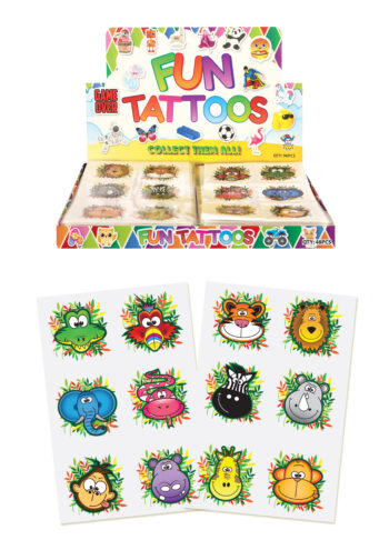 Mini Jungle Temporary Tattoos (4cm) 12 Piece Packs