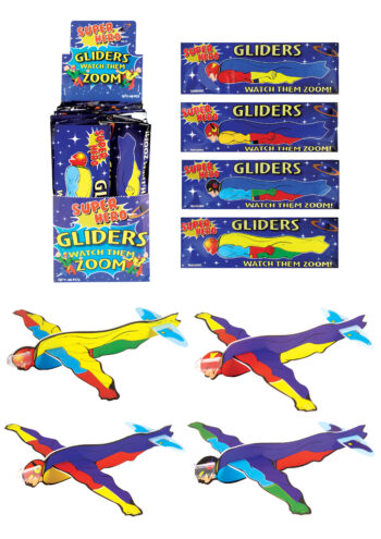 Superhero Gliders (17cm) 4 Assorted Designs
