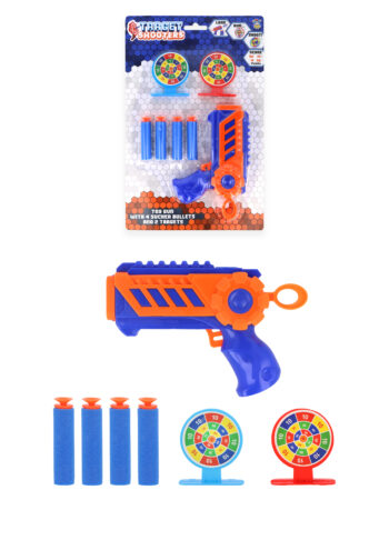 Target Shooter Foam Blaster (15cm) with EVA Darts and 2 Targets (6cm)